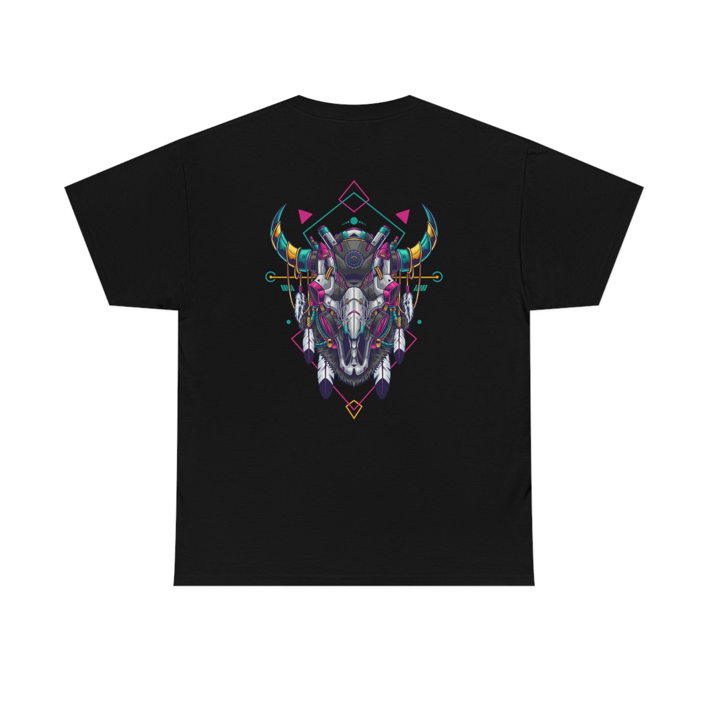 Futuristic Unisex Bison Skull  Tee