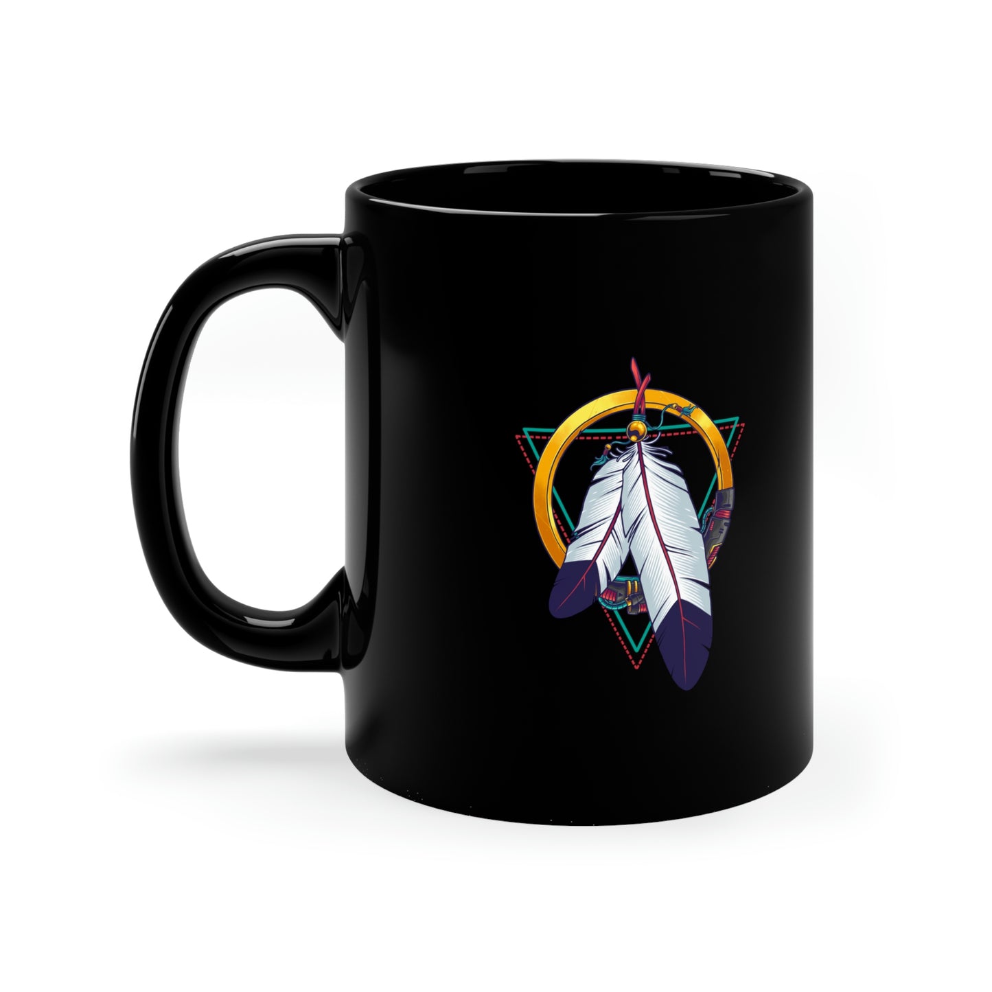 11oz Feather Black Mug