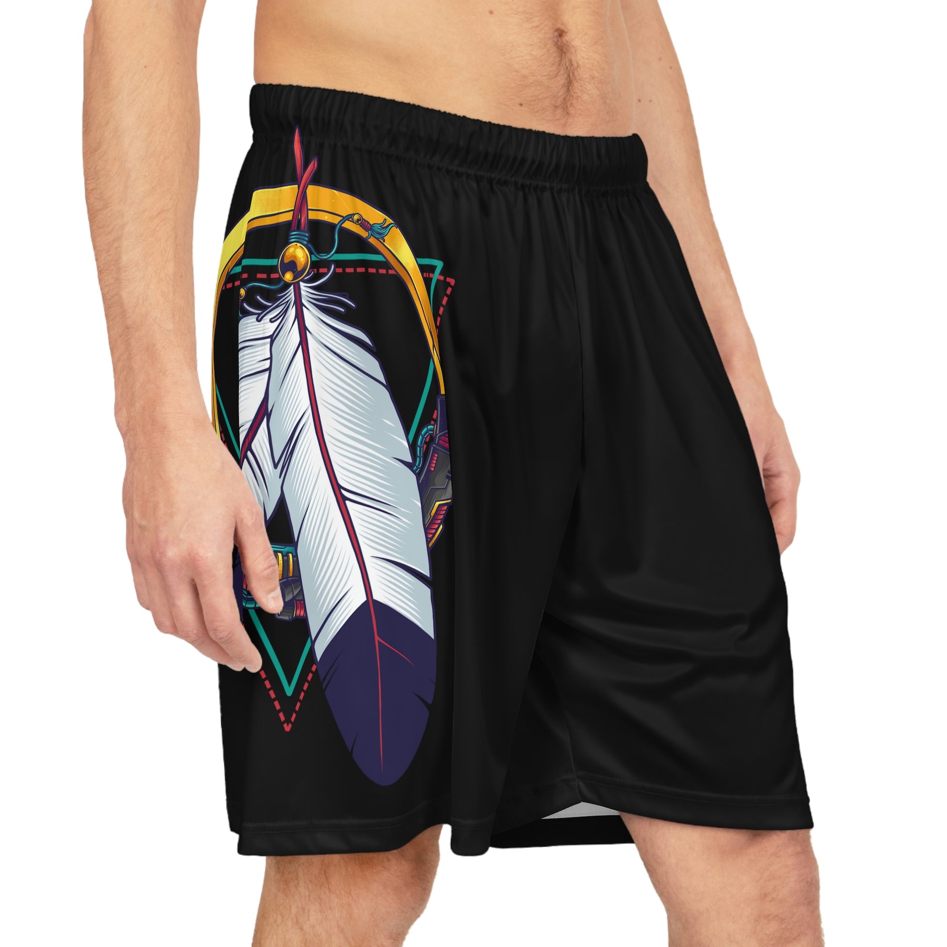 Native feathers Basketball Shorts – FutureNativeClothing