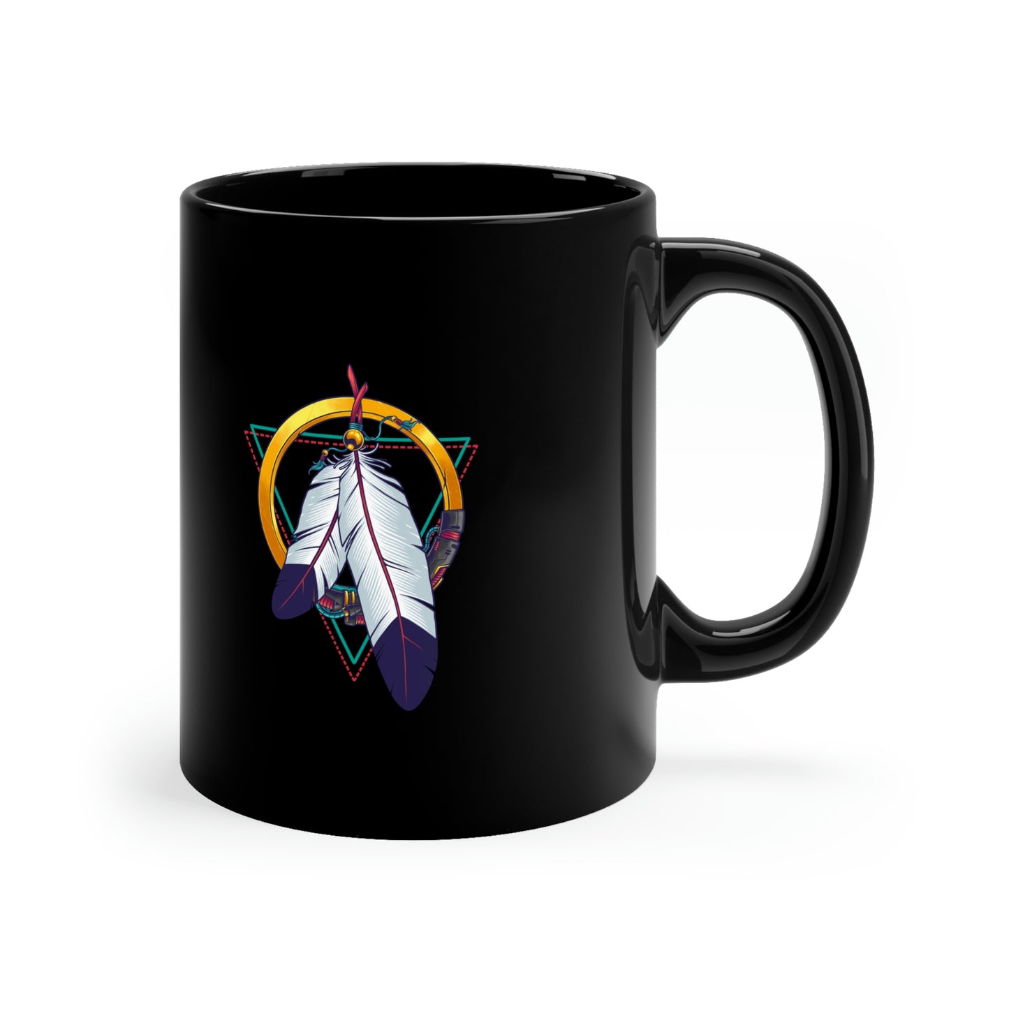 11oz Feather Black Mug