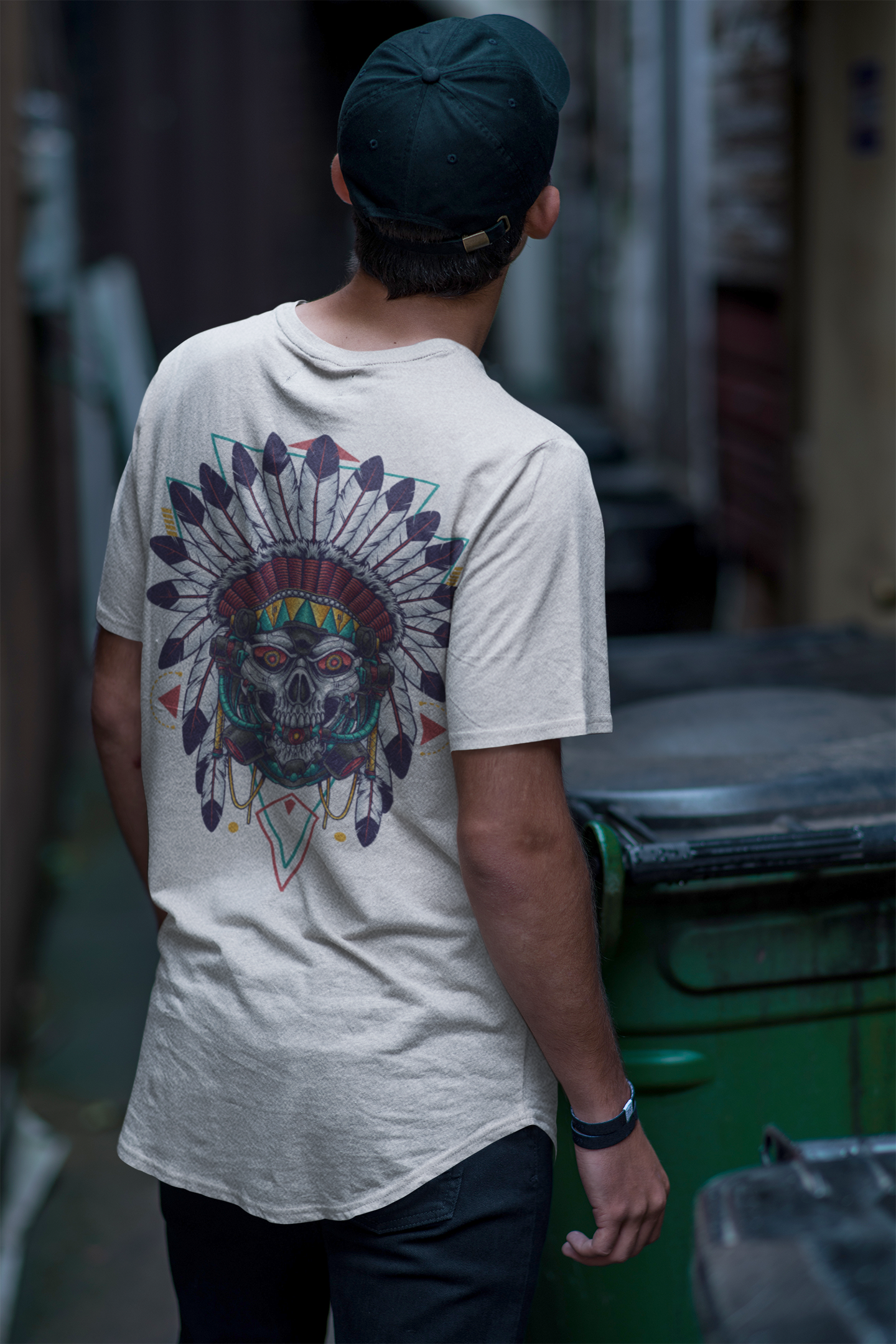 Futuristic Native American Unisex Cotton Tee